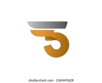 Number 5 logo or symbol template design