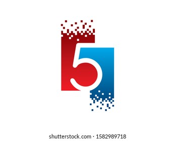 Number 5 logo or symbol template design