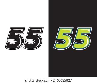 Number 5 and 5 logo vector illustration. Creative logo for business, luxury, alphabet A-Z, 55, premium logo. Can use for logo, infographic, banner, poster, web design. Isolated for graphic design.