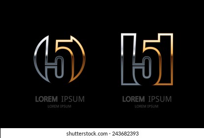 Number 5 Logo. Vector Logotype Design.