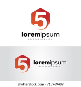 Number 5 Media Logo Template Design Vector, Emblem, Design Concept, Creative Symbol, Icon