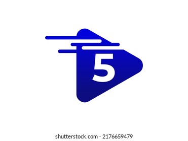 Number 5 Media Play Logo design