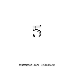 Number 5 Minimalist Linear Modern Logotype