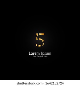 "Number 5". Minimalist, simple,digital and modern logo design.