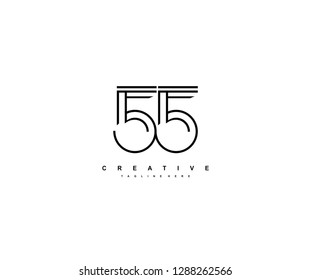 Number 5 Monoline Linear Minimalism Modern Type Logo