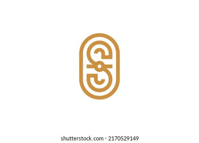 Number 5 Monoline Logo Vector