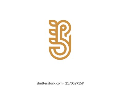 Number 5 Monoline Logo Vector