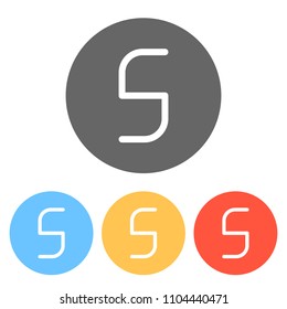 Number 5, numeral, fifth. Set of white icons on colored circles