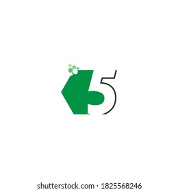 Number 5 on hexagon icon design concept