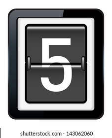 Number 5 on a mechanical timetable