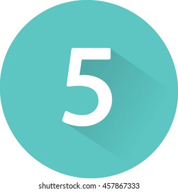 Número 5 sobre fondo blanco. Ilustración del vector