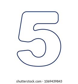 Number 5 sign design template element. Vector. Flat style black icon on white.