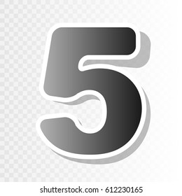 Number 5 sign design template element. Vector. New year blackish icon on transparent background with transition.