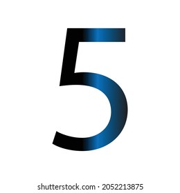 NÚMERO 5 ILUSTRACIÓN DE VECTOR DE COLOR GRADIENTE DE ARTE DE CLIP SENCILLO