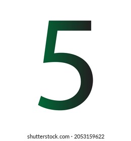 NUMBER 5 SIMPLE CLIP ART GRADIENT COLOUR VECTOR ILLUSTRATION
