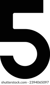 Number 5 single vector line icon