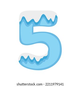 Nieve número 5, ilustración vectorial