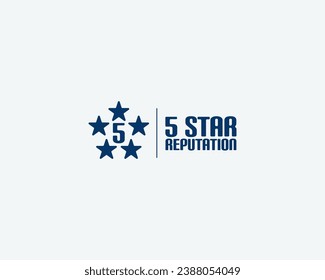Number 5 and 5 stars logo. Suitable for businesses in the fields of sports, technology and security.