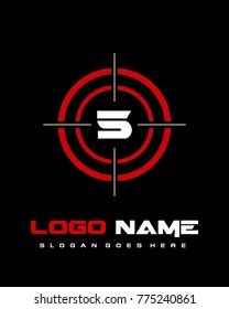 Number 5 target logo template vector