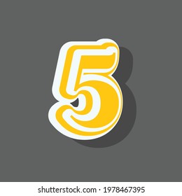 number 5 text effect design vector