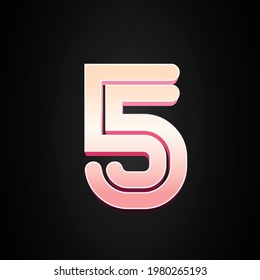 vector de diseño de efecto de texto número 5, se puede utilizar para Logo.