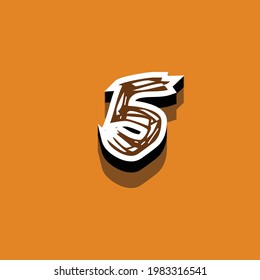 number 5 text effect design vector, Can be used for Logo.