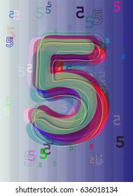 Number 5 texture template