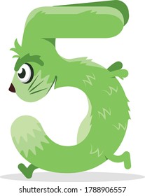 Number 5 - Tiny Monster Alphabet