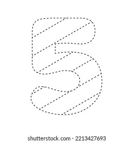 Number 5 tracing worksheet for kids