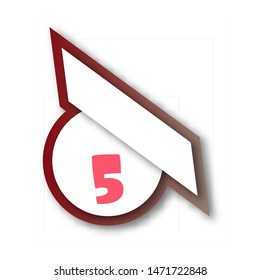 Number 5 vector font alphabet, modern dynamic flat design with brilliant colorful gradient smooth color for your unique elements design ; logo, corporate identity, application, creative poster & more