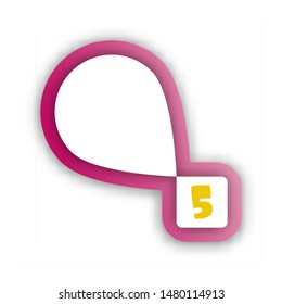 Number 5 vector font alphabet, modern dynamic flat design with brilliant colorful gradient smooth color for your unique elements design ; logo, corporate identity, application, creative poster & more