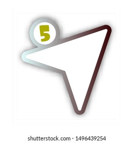 Number 5 vector font alphabet, modern dynamic flat design with brilliant colorful gradient smooth color for your unique elements design ; logo, corporate identity, application, creative poster & more