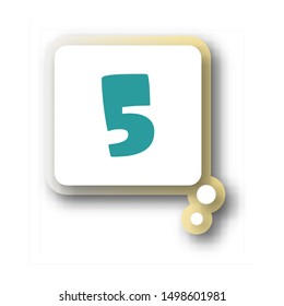 Number 5 vector font alphabet, modern dynamic flat design with brilliant colorful gradient smooth color for your unique elements design ; logo, corporate identity, application, creative poster & more