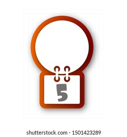 Number 5 vector font alphabet, modern dynamic flat design with brilliant colorful gradient smooth color for your unique elements design ; logo, corporate identity, application, creative poster & more
