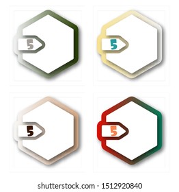 Number 5 vector font alphabet, modern dynamic flat design with brilliant colorful gradient smooth color for your unique elements design ; logo, corporate identity, application, creative poster & more