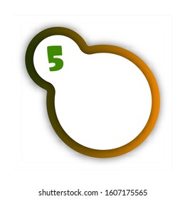 Number 5 vector font alphabet, modern dynamic flat design with brilliant colorful gradient smooth color for your unique elements design ; logo, corporate identity, application, creative poster & more