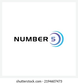 Number 5 vector font alphabet, modern dynamic flat design with brilliant colorful gradient smooth color for your unique elements design