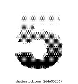 Number 5 vector with gradation bitmap effect