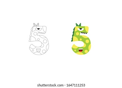 Number 5 Vector Icon Illustration Bundle