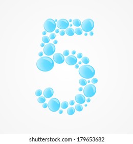 Number 5. Vector illustration.