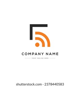 Diseño del logotipo Wifi número 5. Logo en blanco y negro. Usable para logotipos de empresas. Plantilla de diseño de logotipos de vectores planos