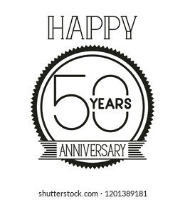 number 50 for anniversary celebration card icon