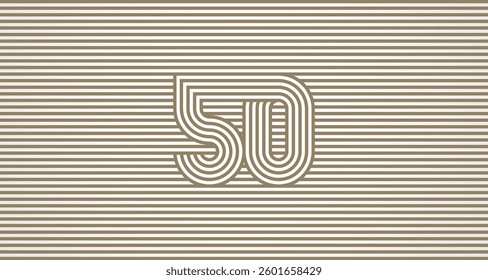Number 50 logo design Inspiration, Number 50 logo multi line style that blends into the line background, flat design logo template, vector illustration