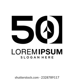 Number 50 logo design inspirations. Number 50th logo simple