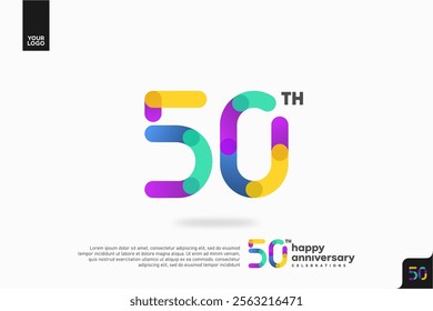 Number 50 logo icon design, 50th birthday logo number, anniversary 50