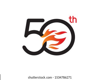 Number 50 logo or symbol template design