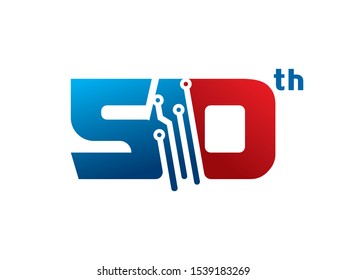 Number 50 logo or symbol template design