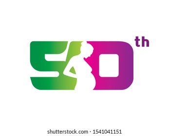 Number 50 logo or symbol template design