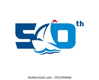 Number 50 logo or symbol template design