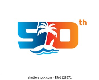 Number 50 logo or symbol template design